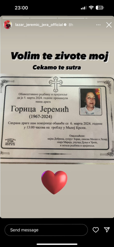 Kancer ju je pojeo foto: instagram printscreen