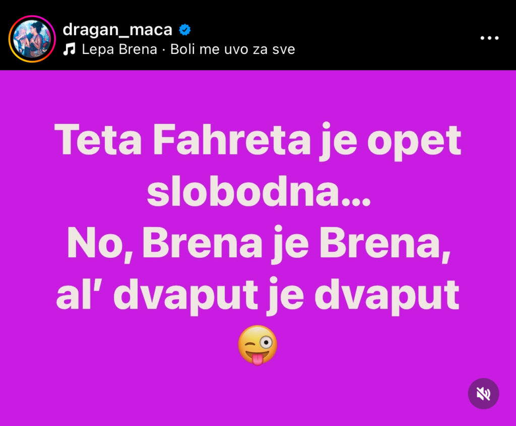 SKANDAL! “TETA FAHRETA JE OPET SLOBODNA!“
