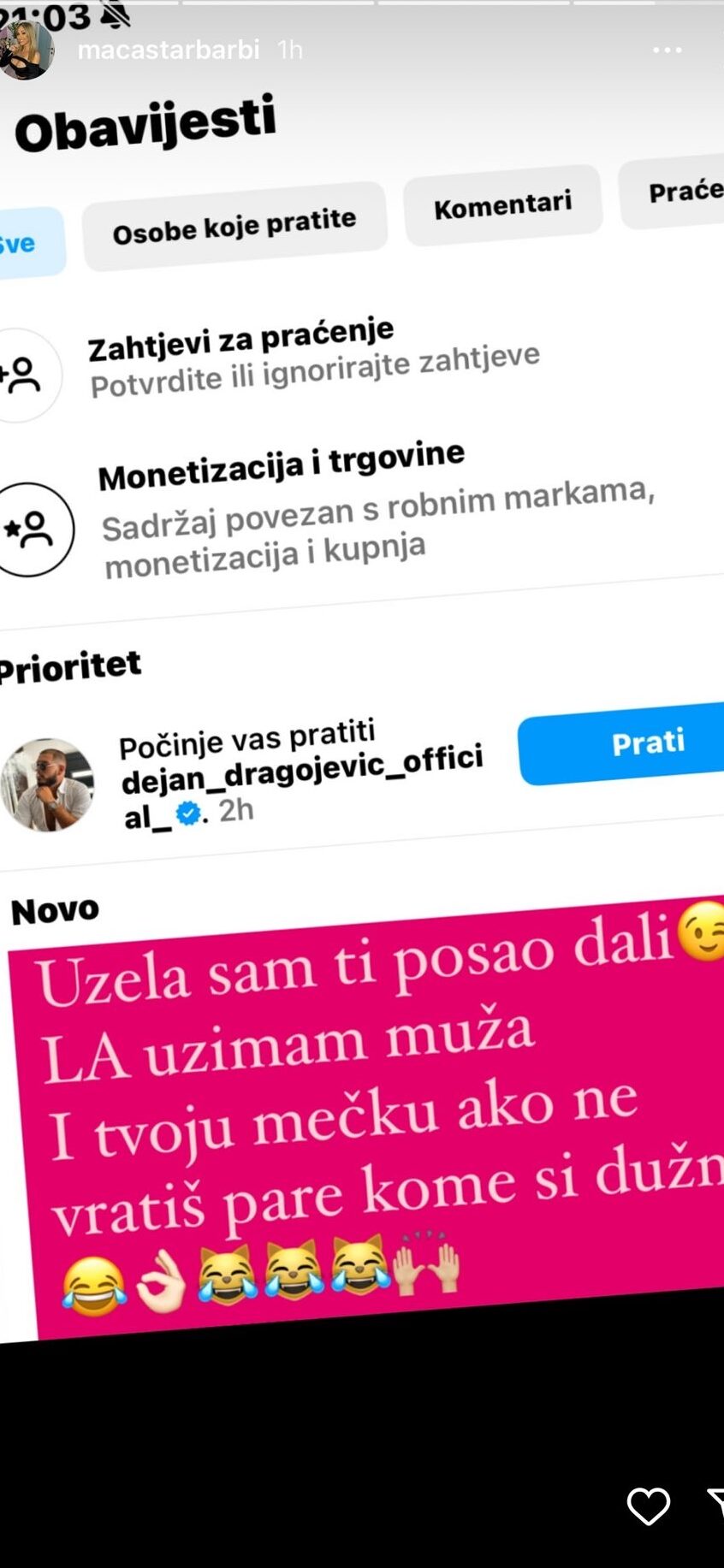 DALILA OSTALA BEZ POSLA, MUŽA, a sad će i bez MEČKE?
