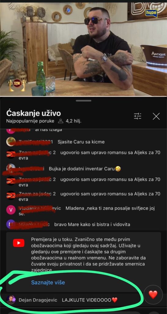SKANDAL tokom emisije sa Carem: DEJAN poslao PORUKU
