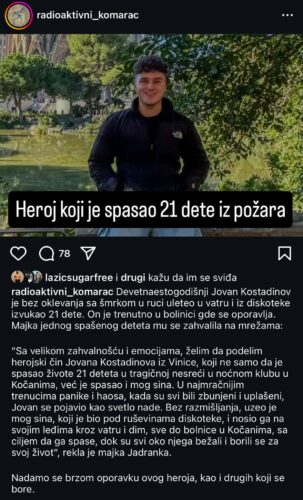 Jovan Kostadinov foto:Instagram/Radioaktivni komarac