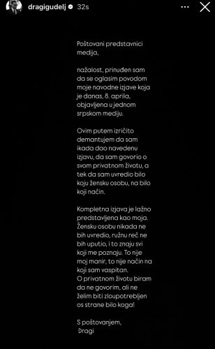 Dragiša Gudelj foto:Instagram printscreen