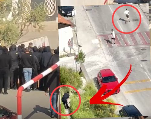 NAVIJAČ SA LISICAMA NA RUKAMA uspeo da pobegne policajcu, pogledajte HIT SNIMAK! Navijač beži sa lisicama foto:Hypetv