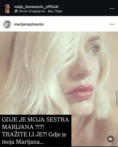 Foto: Instagram printscreen/maja kovačević, marijana seifert"GDE JE MOJA SESTRA? TRAŽITE LI JE?!" Sestra nestale Marijane MOLI ZA POMOĆ! Maja šokirala objavom da joj PRETE SMRĆU