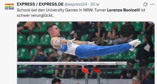 Gimnastičar pao na glavu