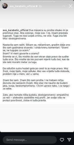 Foto: Instagram printscreen/Ava Karabatić