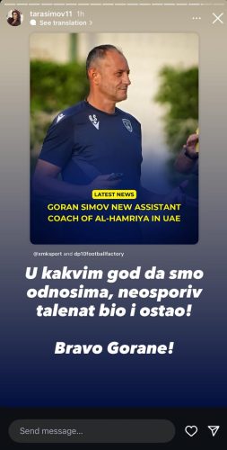 Foto: Instagram printscreen/tara simov